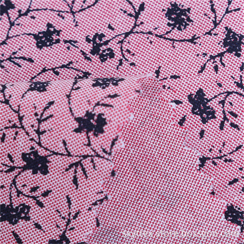 Cotton Yarn Dyed Oxford Flower Printed Shirt Fabric